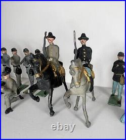 Johillco Civil War Union & Confederate 21 Lead Vintage Toy Soldiers