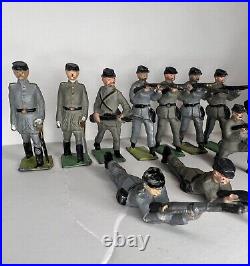 Johillco Civil War Union & Confederate 21 Lead Vintage Toy Soldiers