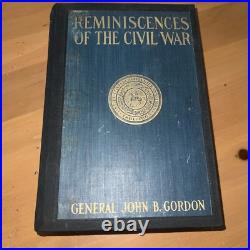 John B Gordon Reminiscences Civil War Confederate Memoir 1st Ed HC