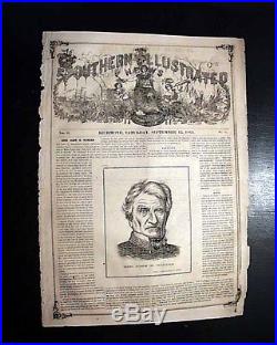 John H. Winder CONFEDERATE Illustrated Civil War RICHMOND VA 1863 Old Newspaper