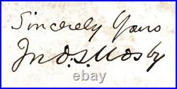 John S. Mosby RARE Photograph Signed Civil War Confederate Ranger JSA LOA