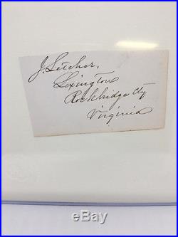 K Historic Civil War Autograph Signature JOHN LETCHER Confederate Governor