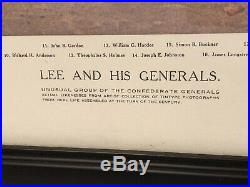 LEE AND HIS GENERALS Civil War Confederate Robert E Lee W. B. MATTHEWS FRAMED ART