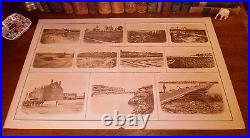 Large Antique Civil War CONFEDERATE DEFENSES Panoramic View Map Lithograph Print