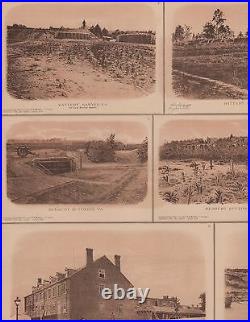 Large Antique Civil War CONFEDERATE DEFENSES Panoramic View Map Lithograph Print