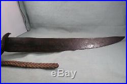 Large Antique Civil War Confederate D Guard Bowie Knife, 21, Wood Grip, CSA, RARE