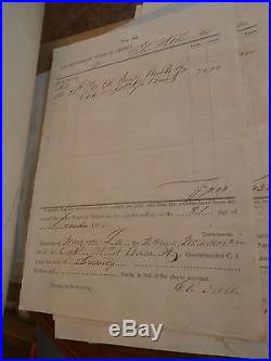 Large Lot Antique Civil War CSA Confederate States Supply Purchase Receipt Paper