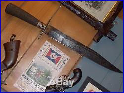 Large antique IXL Bowie knife with Confederate, Civil War, related paper