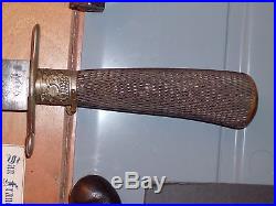 Large antique IXL Bowie knife with Confederate, Civil War, related paper