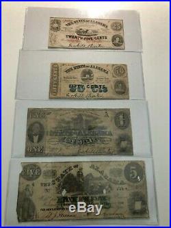 Lot of Alabama Civil War Confederate Currency