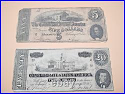 Lot of Heriloom Confederate States of America Civil War Bonds and Notes 8 Total