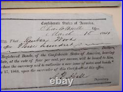 Lot of Heriloom Confederate States of America Civil War Bonds and Notes 8 Total Lot of Heriloom Confederate States of America Civil War Bonds and Notes 8 Total