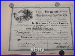 Lot of Heriloom Confederate States of America Civil War Bonds and Notes 8 Total
