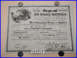 Lot of Heriloom Confederate States of America Civil War Bonds and Notes 8 Total