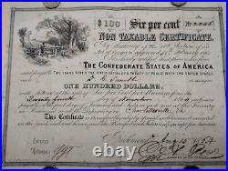 Lot of Heriloom Confederate States of America Civil War Bonds and Notes 8 Total