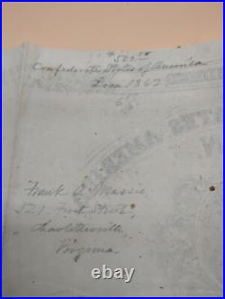 Lot of Heriloom Confederate States of America Civil War Bonds and Notes 8 Total