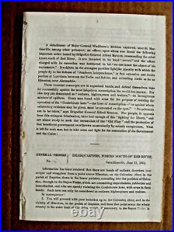 Louisiana CIVIL War Confederate Yellow Jacket Secret Execution Order