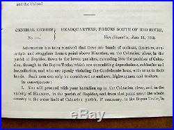 Louisiana CIVIL War Confederate Yellowjacket Secret Execution Order
