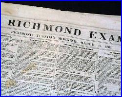 MONITOR VS MERRIMAC Battle of Hampton Roads Civil War 1862 CONFEDERATE Newspaper