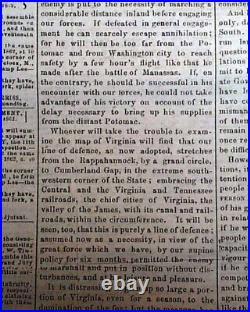 MONITOR VS MERRIMAC Battle of Hampton Roads Civil War 1862 CONFEDERATE Newspaper