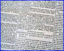 MONITOR VS MERRIMAC Battle of Hampton Roads Civil War 1862 CONFEDERATE Newspaper