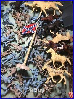 Marx Vintage Civil War Confederate Union Troops and Accessories Huge Lot Look