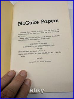 McGuire Papers 1966 Civil War Letters Louisiana DAR Confederate Genealogy
