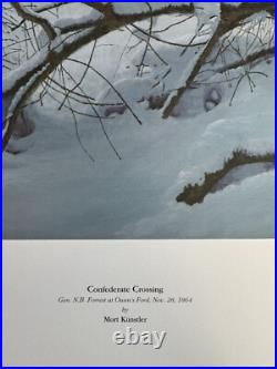 Mort Kunstler Print -Confederate Crossing Civil War Print Forrest Artist Proofs