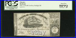 NORTH CAROLINA 1862 Raleigh Confederate Civil War 50c Banknote Currency, PCGS 50