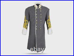 New Civil War Confederate Colonel Frock Coat -Senior Officer Dark Gray Wool Coat