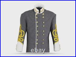New Civil War Confederate Colonel Frock Coat -Senior Officer Dark Gray Wool Coat