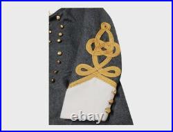 New Civil War Confederate Colonel Frock Coat -Senior Officer Dark Gray Wool Coat