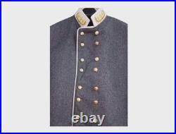 New Civil War Confederate Colonel Frock Coat -Senior Officer Dark Gray Wool Coat