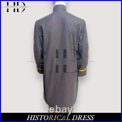 New Civil War Confederate Colonel Frock Coat -Senior Officer Dark Gray Wool Coat