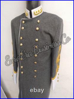 New Civil War Confederate General Rank Officer Frock Coat Double Breasted Repro