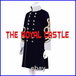 New Civil War Confederate Officer Coat Adult Commander Navy Blue Wool Men Coat