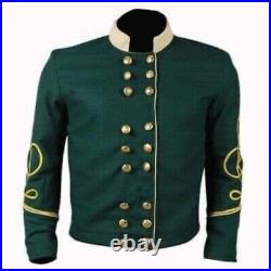 New General Civil War Confederate Double Breast Shell Green Wool Jack Fast Ship