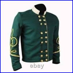 New General Civil War Confederate Double Breast Shell Green Wool Jack Fast Ship
