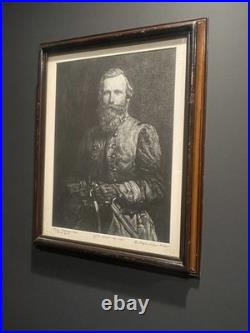 Numbered CONFEDERATE CIVIL WAR ERA GENERAL J. E. B. STUART Framed Lithograph Texas