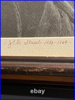 Numbered CONFEDERATE CIVIL WAR ERA GENERAL J. E. B. STUART Framed Lithograph Texas
