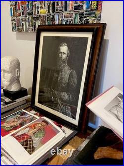 Numbered CONFEDERATE CIVIL WAR ERA GENERAL J. E. B. STUART Framed Lithograph Texas