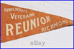 ORIG CIVIL WAR REUNION 1915 CONFEDERATE VETERANS REUNION BANNER RICHMOND VA