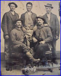 ORIGINAL 1860's'TINTYPE' PhotoGroup of CONFEDERATE SOLDIERS Civil War(J)