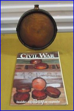 Original Confederate CIVIL War Wooden Drum Canteen- In North- South Trader