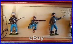 Old BRITAINS 1950s Lead, Civil War Confederate Infantry, 7 Piece Boxed Set #2060