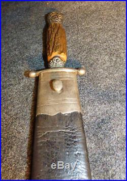 Old Confederate Bowie Knife 3rd Texas Cavalry Officer Silver Pommel Civil War