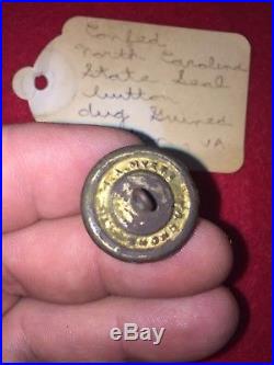 Orig Civil War Confederate North Carolina State Seal Button A Myers Richmond VA