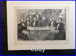 Original 1861 Harper's Weekly Civil War Engraving of the Confederate Cabinet