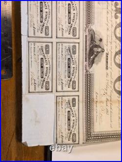 Original 1863 Civil War Confederate States $1000 War Bond with Coupons