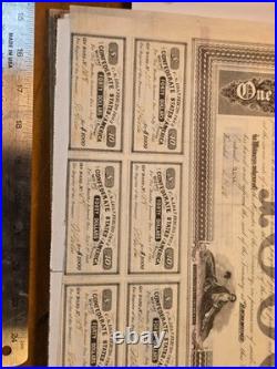 Original 1863 Civil War Confederate States $1000 War Bond with Coupons